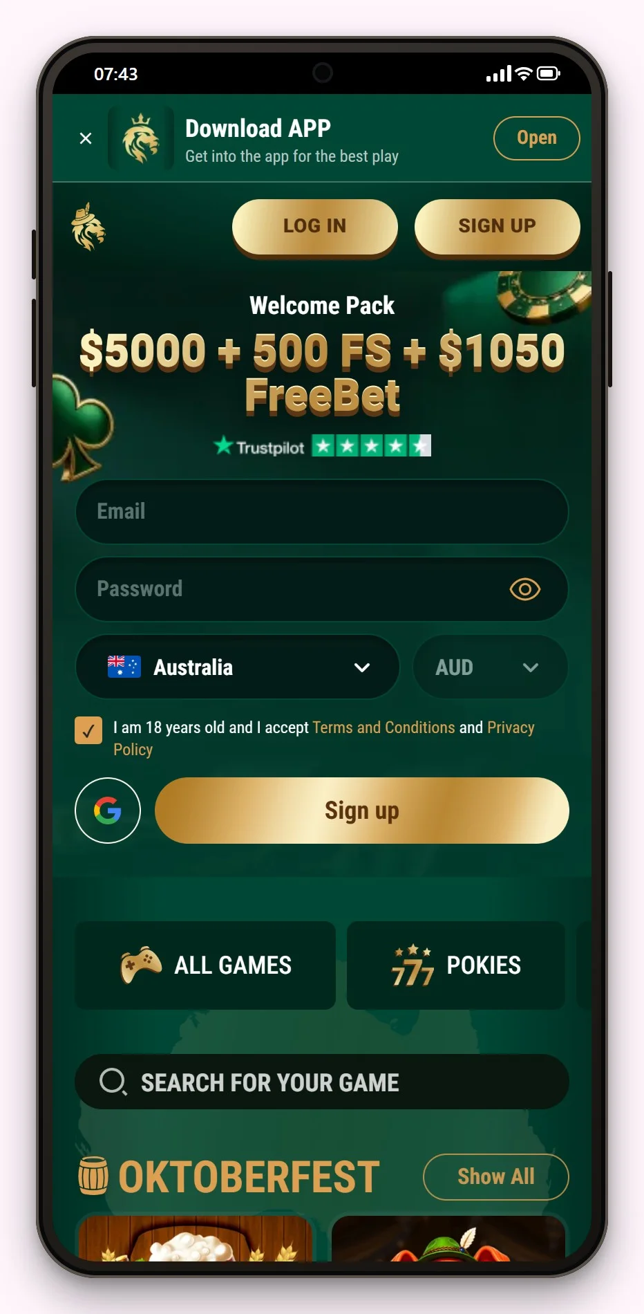 casino flexepin: Richard Casino mobile lobby
