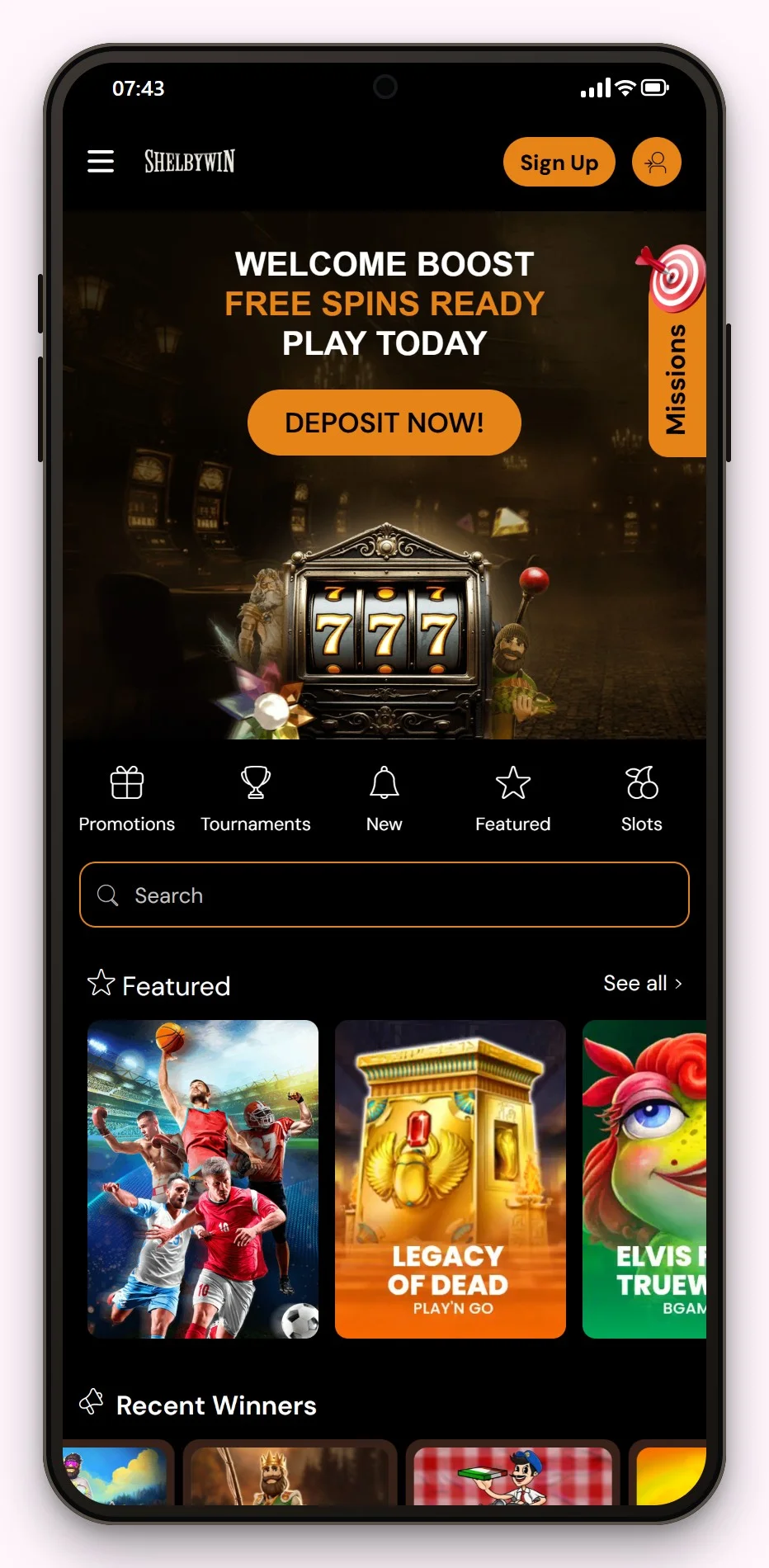 best flexepin casinos: ShelbyWin mobile lobby