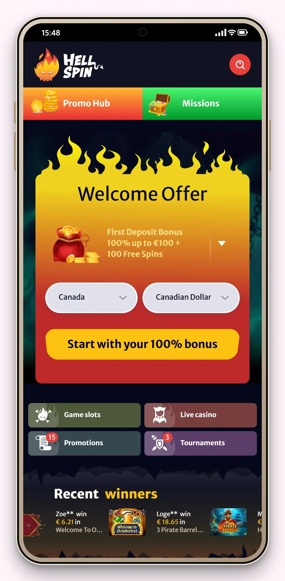casinos that accept flexepin: HellSpin on mobile