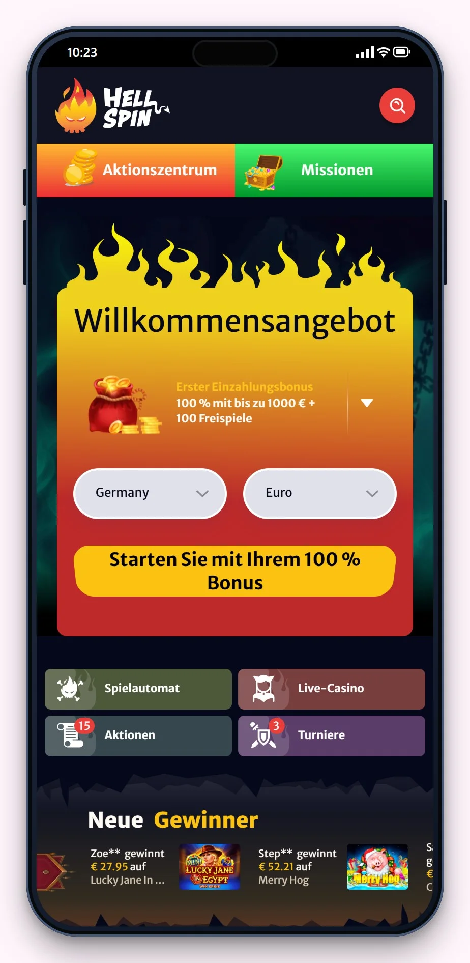 Online Casino Flexepin: HellSpin mobile Ansicht