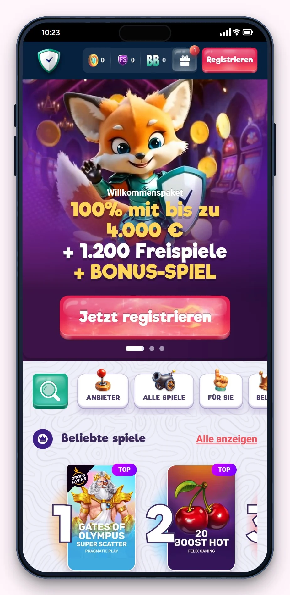 Casino Flexepin: SafeCasino Lobby am Smartphone